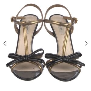 Prada Black and Gold Women's Sandals